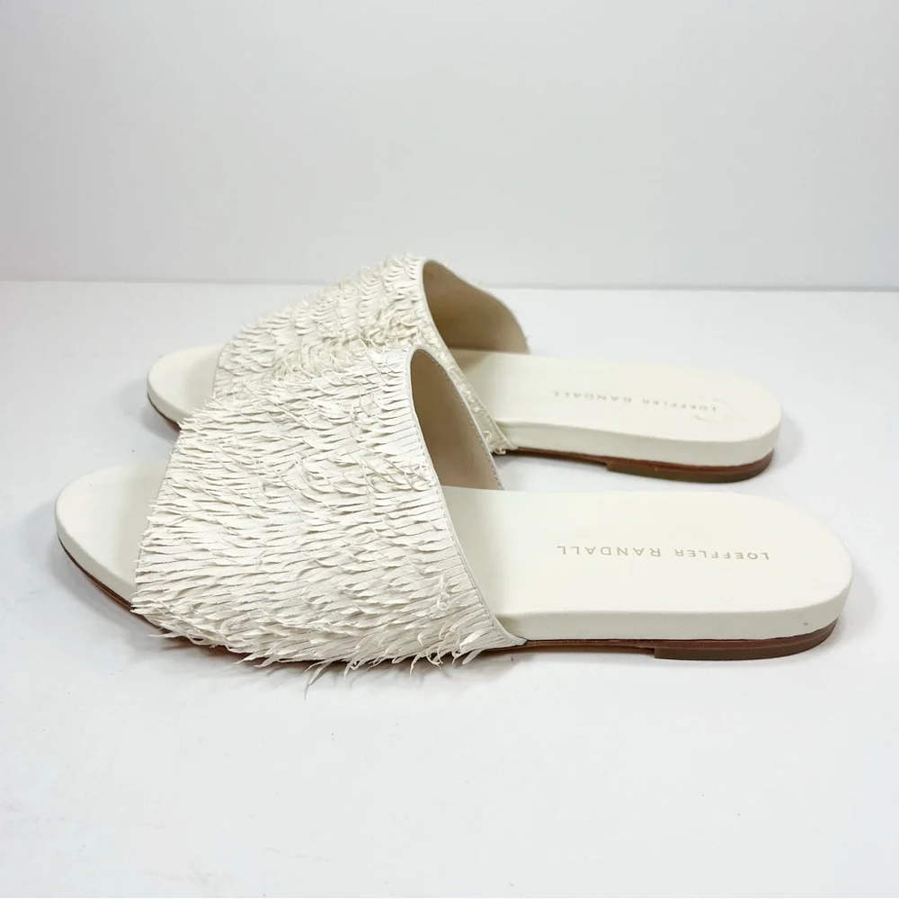 Loeffler Randall Ava Ivory Fringe Slide Sandals size 9.5 - Picture 9 of 14
